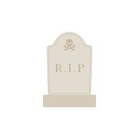 tombstone flat design vector illustration. grave and graveyard symbol. gravestone vector