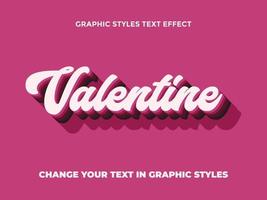 efecto de texto editable degradado rosa san valentín vector