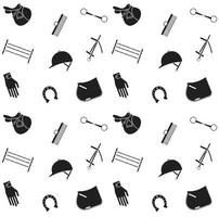 Vector seamless pattern of sketch riding equipment