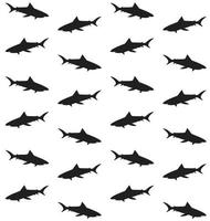 Vector seamless pattern of shark silhouette