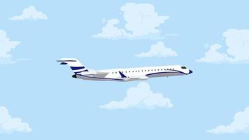 avião voando no conceito de animação dos desenhos animados do céu video