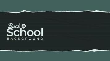 banner de regreso a la escuela, textura de vector de fondo de papel rasgado pegado con espacio vacío