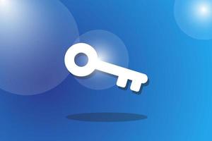 key white abstract object with blue background and light vector