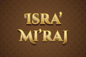 Isra Miraj Text Effect vector