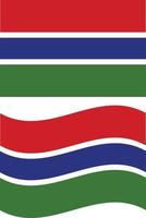 Waving flag of Gambia. Gambia flag on white background. flat style. vector