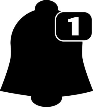 Notification icon vector, material design, Social Media element, User Interface sign, EPS, UI, Image, vector. New message. vector