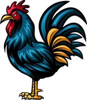 Angry rooster cartoon on white background vector