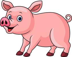 Cute pig cartoon on white background vector