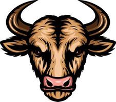 Buffalo head mascot cartoon character vector