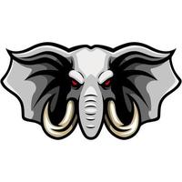 Angry elephant head cartoon character vector