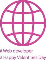 Web Developer Valentine's Day T-shirt Designs Template vector