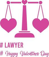 Lawyer Valentine's Day T-shirt Designs Template vector