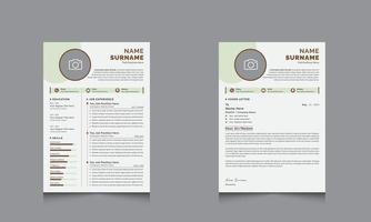 Creative Resume Templates  for Professional Cv and Cover Letter Layout Design vector