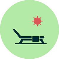 icono de vector de cama de sol