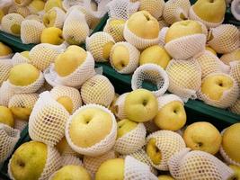 Fresh Chinese pear fruit for sale in the market photo