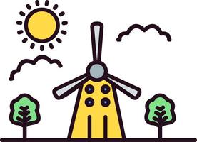 Wind turbine Vector Icon