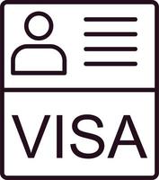 icono de vector de visa