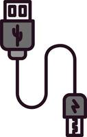 icono de vector de cable usb