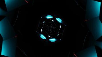 vj loop abstract background dark tunnel with red blue flashes of light. High quality 4k footage video