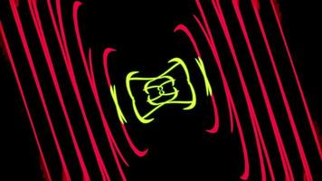 red green flowing glowing line in dark vj loop abstract background High quality 4k footage video