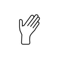 Waving Hand Isolated Line Icon. Editable stroke. Vector sign for adverts, stores, shops, articles, UI, apps, sites. Minimalistic sign drawn with black line