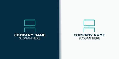 computer logo design vector, technology logo inspiration vector