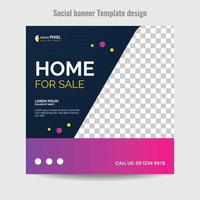 modern home sale social media post vector
