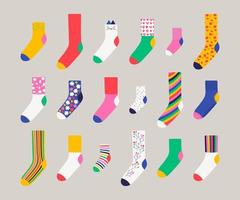 Set of colorful trendy socks vector illustration