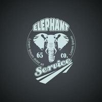 Vintage retro logo with elephant. EPS 10 vector graphics.