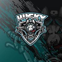 logotipo de ciclistas husky para esport, deporte o mascota del equipo de juego. vector