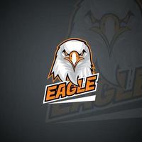 T-shirt logo template, with furious eagle. High resolution vector image.