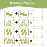 Counting worksheet for children. Count and write the answer. Mathematic worksheet. Vector illustration.