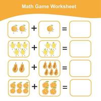 Counting worksheet for children. Count and write the answer. Mathematic worksheet. Vector illustration.