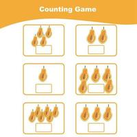 Counting worksheet for children. Count and write the answer. Mathematic worksheet. Vector illustration.