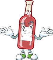 Cute champagne red bottle cartoon vector