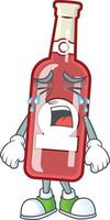 Cute champagne red bottle cartoon vector