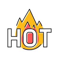 ilustración de vector de icono de color de fuego caliente