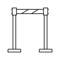 tape barrier stand line icon vector illustration