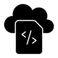 Unique design icon of cloud coding vector