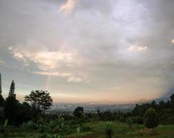 Evening view from the top of Mount Salak, Bogor, Indonesia photo