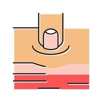 pitting edema on patient leg color icon vector illustration