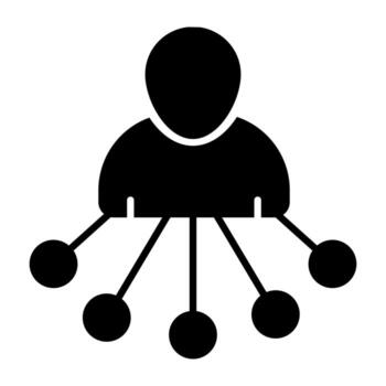 Glyph design icon of user network vector