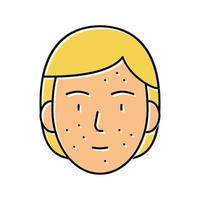 face skin rash color icon vector illustration