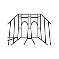 ilustración de vector de icono de línea de puente de brooklyn