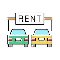 rent car motel service color icon vector illustration