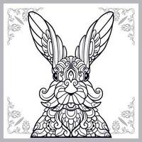 Easter rabbit head mandala arts isolated on white background vector