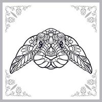 Easter rabbit head mandala arts isolated on white background vector