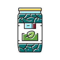 spinach in bottle color icon vector illustration