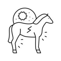 encefalitis caballo línea icono vector ilustración