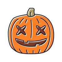 halloween pumpkin cute color icon vector illustration